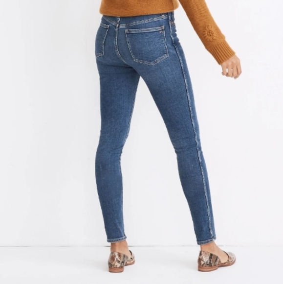 Madewell (Size 32) Medium Wash Classic Blue Curvy High Rise Skinny Crop Jeans - Picture 13 of 14